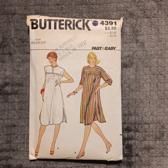 1960s UNCUT Size 18-20-22 Misses' Dresses Butterick Vintage Pattern, Boho Retro - Picture 2 of 8